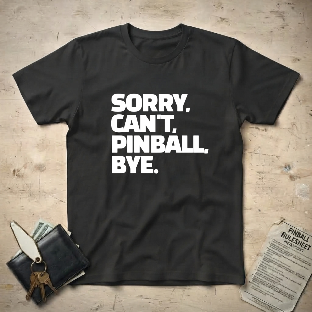 Sorry Can't Pinball T-Shirt