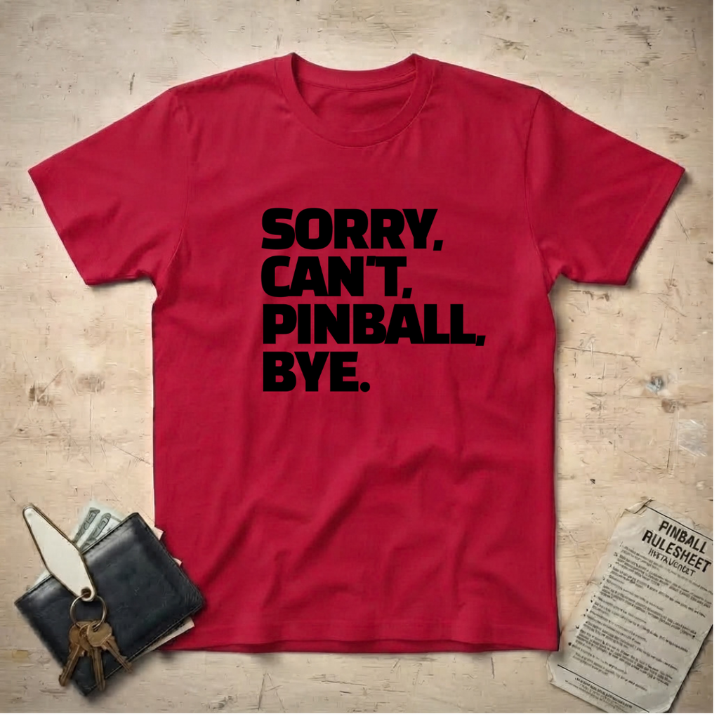 Sorry Can't Pinball T-Shirt