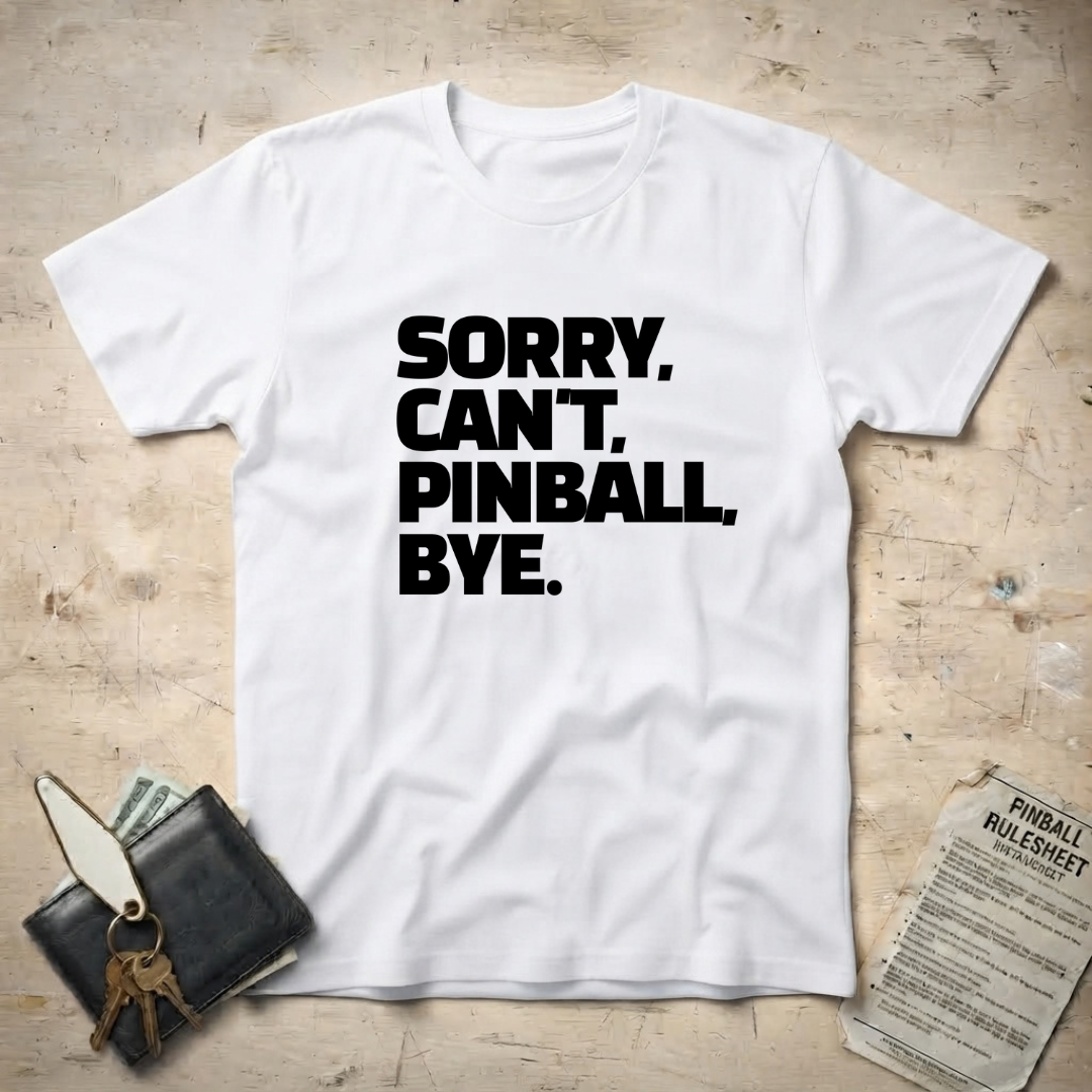 Sorry Can't Pinball T-Shirt